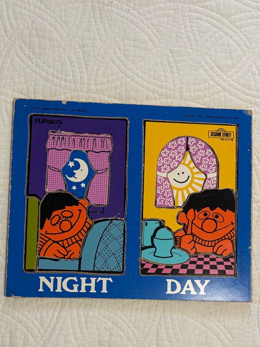 Sesame Street 1974 Ernie Night & Day Puzzle